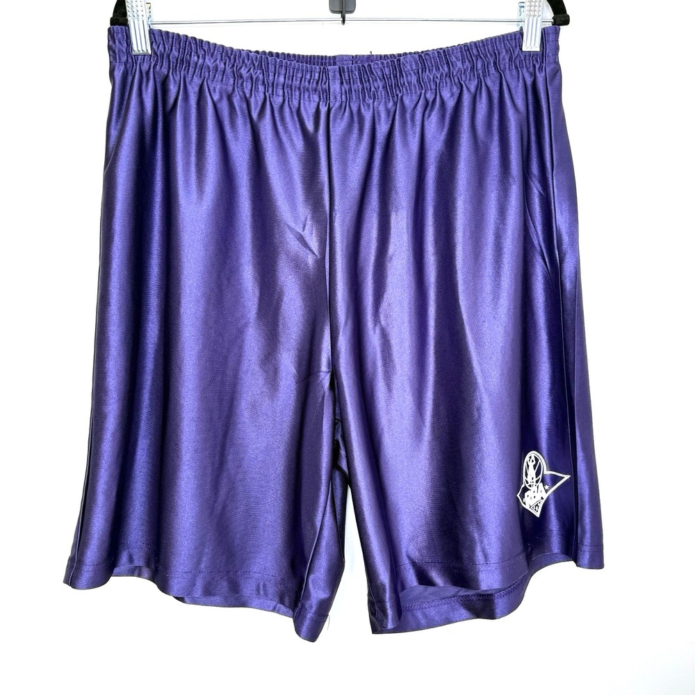 Vintage‎ Y2K A4 RBA Shiny Purple Basketball Shorts Men's L Made in Mexico